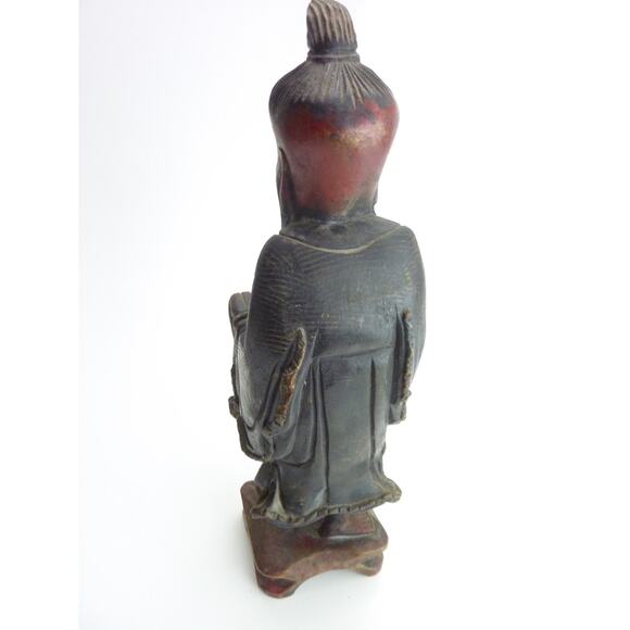 Vintage Chinese Shou Lao Fish Carved Wood Figures Statue Longevity - Picture 3 of 7